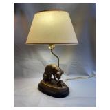 Bronze-Tone Dog and Turtle Table Lamp