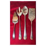 Gorham Pie Server and Three Silver Plate Utel