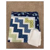 Handmade Patchwork Quilt With Two Pillowcases