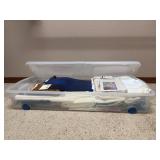 Sewing and Craft Supplies in Wheeled Bin