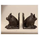 Cast Iron Pig Bookends Pair