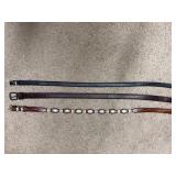 Three Leather Belts Columbia and Western Concho