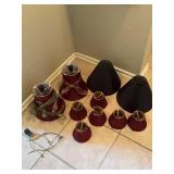 Fabric Lamp Shade Lot of Ten With Brass Harp