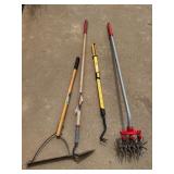 Lot of 4 Garden Tools Hoes and Cultivators