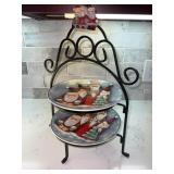 Rainbow Mountain Santa Two-Tier Plate Server