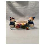 Ceramic Snowman Holiday Planter, 9.5 in