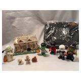 Halloween Figurine House and Decor Lot