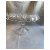Pressed Glass Pedestal Cake Stand