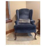 Pembrook Blue Queen Anne Wingback Chair