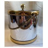 Kraftware Chrome and Brass Ice Bucket