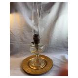 Aladdin Glass Oil Lamp and Gold Charger