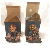 Boyds Bears Bearstone Football Figurines, Pair