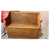 Wooden Deacon Bench with Storage Seat