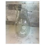 Clear Asymmetrical Glass Vase with Side Hole