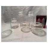 Glass Apothecary Jars and Salt and Pepper Set