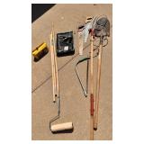 Tool Lot Saws Shovel Paint Roller and Tray