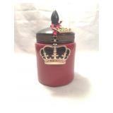 Harvey Lewis Red Ceramic Crown Jar