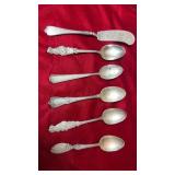 Sterling Silver Spoons and Butter Knife Set