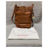 Salvatore Ferragamo Tan Leather Bucket Bag