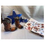 Western Cowboy Decor Lot with Candles and Stars