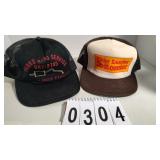 Pair of Vintage Local Business Mesh Ball Caps/Hats