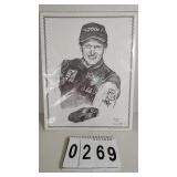 Dale Adkins Bill Elliott Portrait Drawing Art...