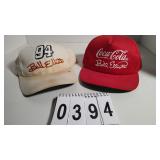 Pair of Bill Elliott Craft Painted Hats - one Coke