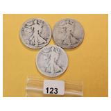 Three Better Walking Liberty Silver Half Dollars