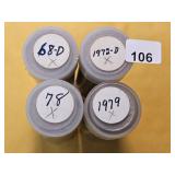 Four Rolls of Washington Quarters