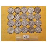 Twenty Washington Silver Quarters