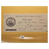 1907 St. Louis Cashiers Check for One Dollar