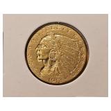 GOLD! Brilliant AU 1913 Indian Head $2.5 Gold