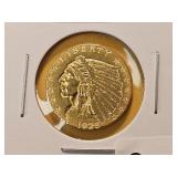 GOLD! Bright AU 1925-D Indian Head $2.5 Gold