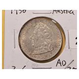 1936 Austria Silver Two Shillings