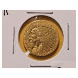 GOLD! Bright AU 1911 Indian Head $2.5 Gold