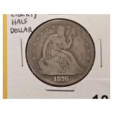 1876-S Seated Liberty Silver Half Dollar