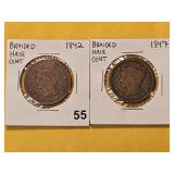 Two Braided Hair Large Cents
