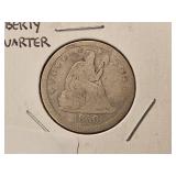 1856 Seated Liberty Silver Quarter