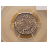 PCGS 1863 Indian Head Cent in MS62