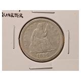 1856 Seated Liberty Silver Quarter