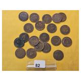 Twenty Mixed Indian Head Cents