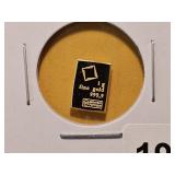 GOLD! Valcambi 1 Gram .999 Fine Gold Bar