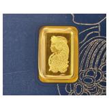 GOLD! PAMP 1 Gram .999 Fine Gold Bar