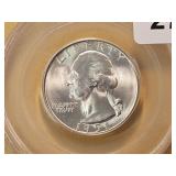 GEM! PCGS 1951-S Washington Silver 25c in MS66