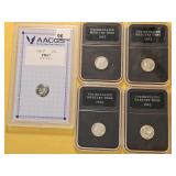 Five US Silver Dimes