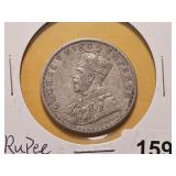 1919 India Silver Rupee