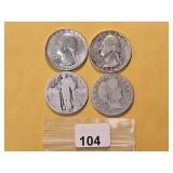 Four US Silver Quarters