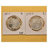 Two Better Date Morgan Silver Dollars