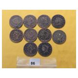 Ten Mixed US Large Cents