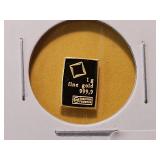 GOLD! Valcambi 1 Gram .999 Fine Gold Bar
